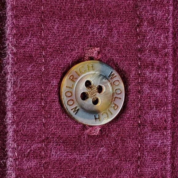 Woolrich Shirt Chamois Mens Size Medium M Long Sleeve Button Down Red Burgundy - Picture 4 of 9